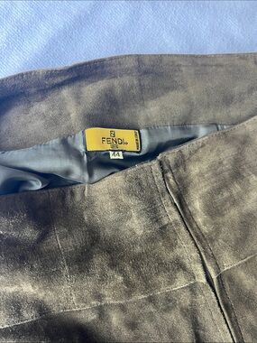 Fendi vintage olive color Suede skirt